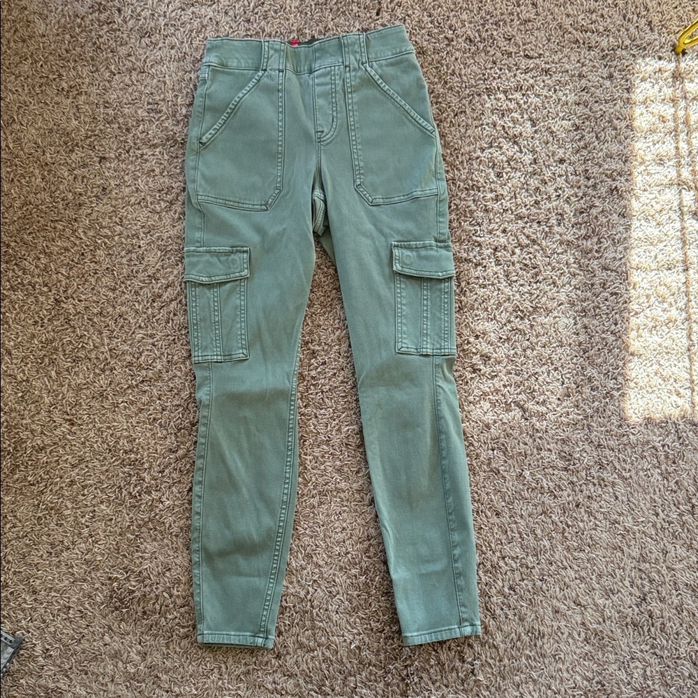 SPANX Women's Olive Cargo Ankle Jeans